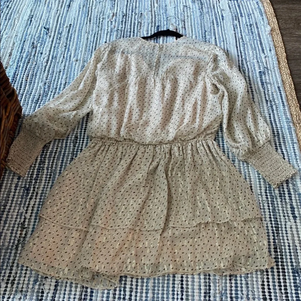 Shoshanna Dress Size 8 Like New. Cream and gold. - Picture 5 of 8